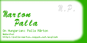 marton palla business card